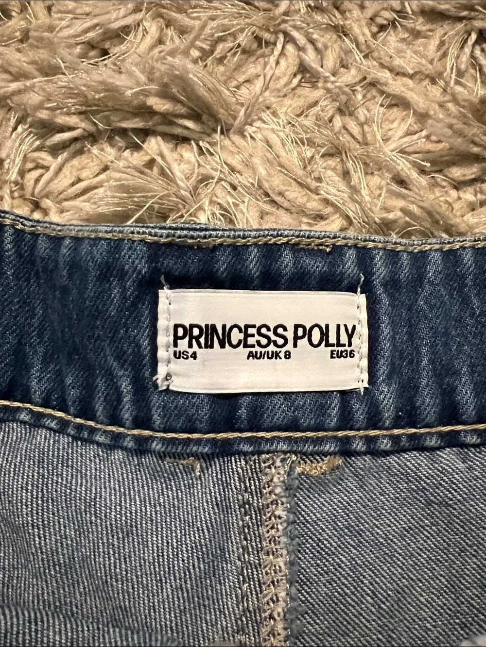 Princess Polly Cruiza Low Rise Micro Denim Short Mid Blue Wash